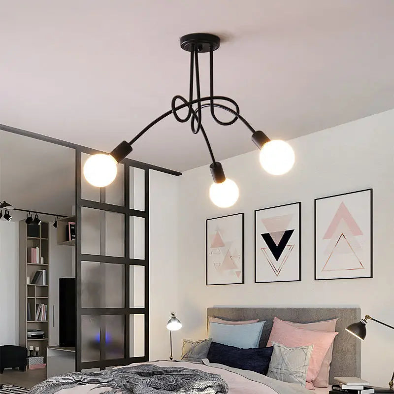 Afralia™ Retro Industrial Chandelier for Dining Kitchen Living Room - Stylish Ceiling Light Fixture