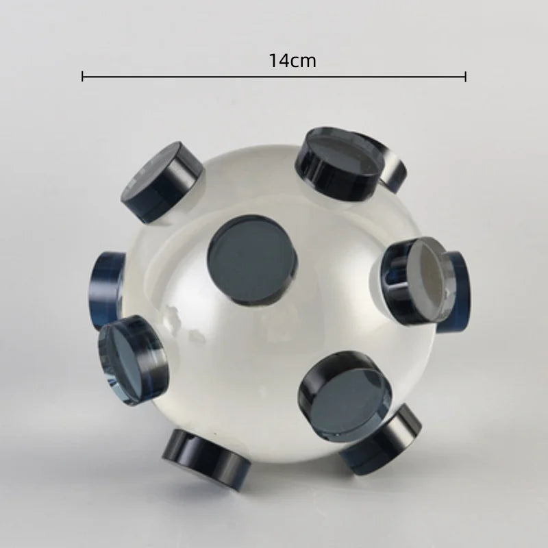 Geometric Crystal Ball Decor by Afralia™ - Transparent Glass Abstract Ornament