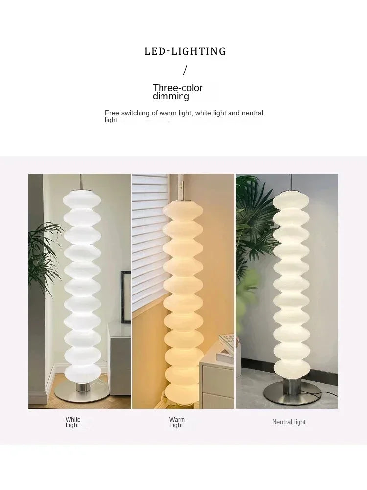 Afralia™ Cream Sugar Gourd Floor Lamp for Elegant Living Room and Bedroom Ambience