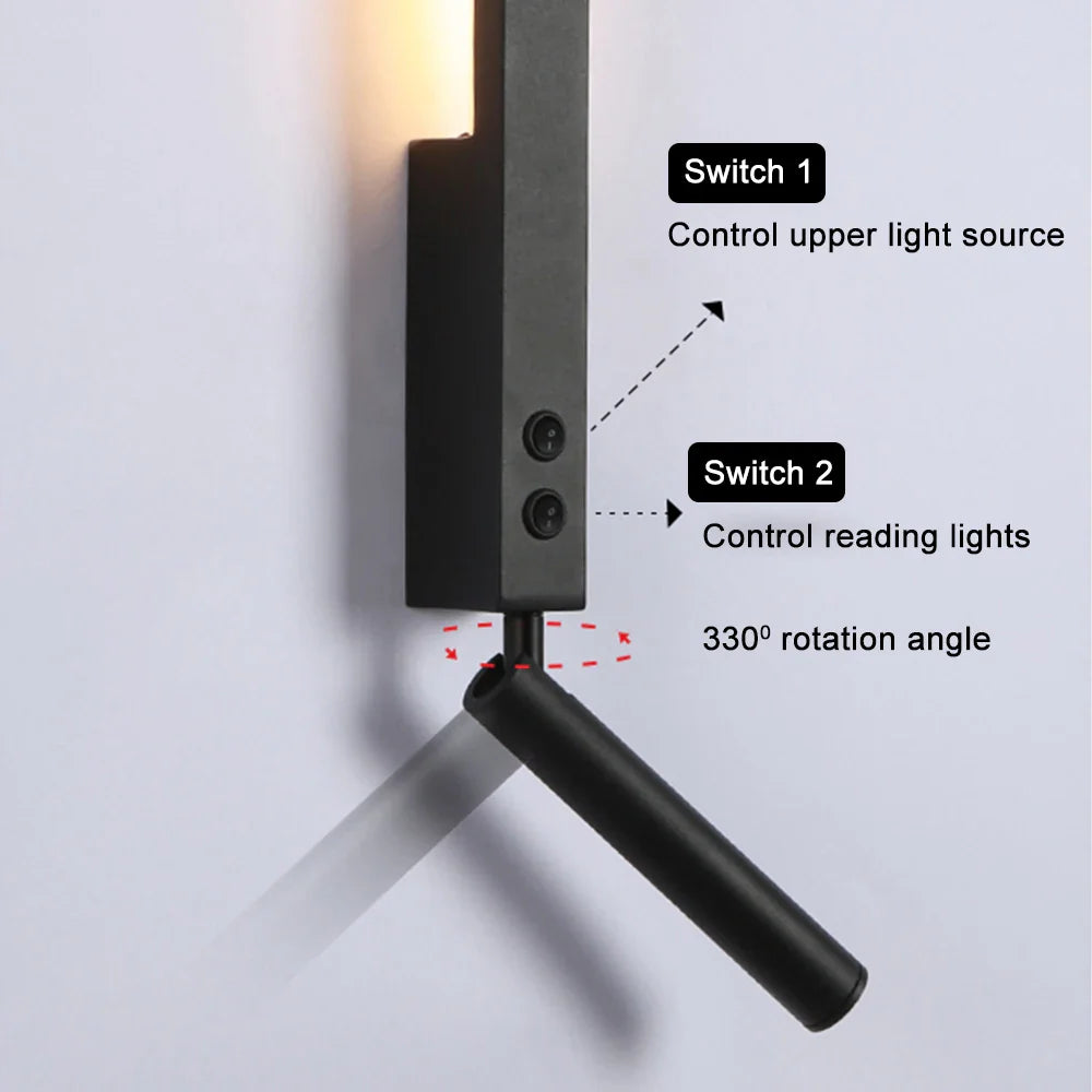 Afralia™ LED Wall Lamp: Modern Bedside Reading Light for Bedroom, Bathroom & Indoor Décor