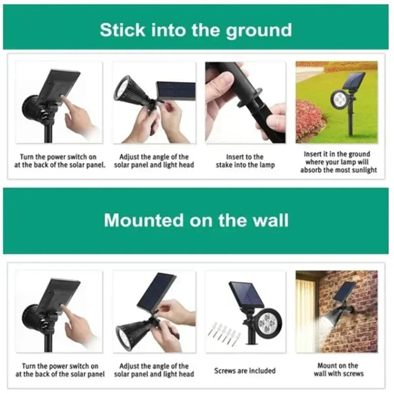 Afralia™ Solar 7LED Spotlight - Adjustable, In-Ground, Waterproof Outdoor Wall Light