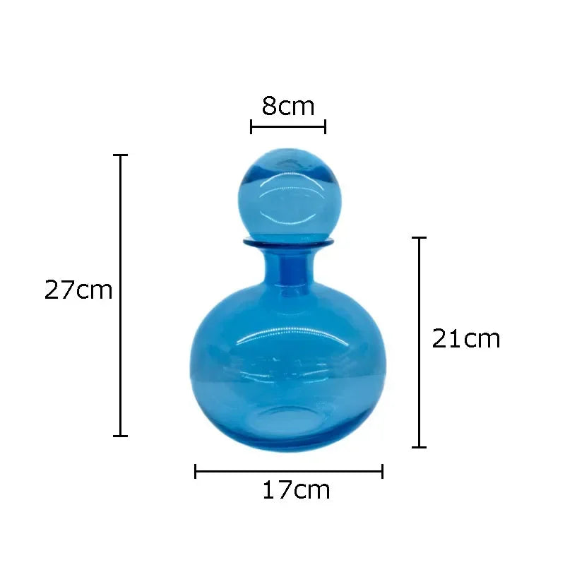 Afralia™ Amber Glass Vase Hydroponics Desk Decoration Modern Home Decor