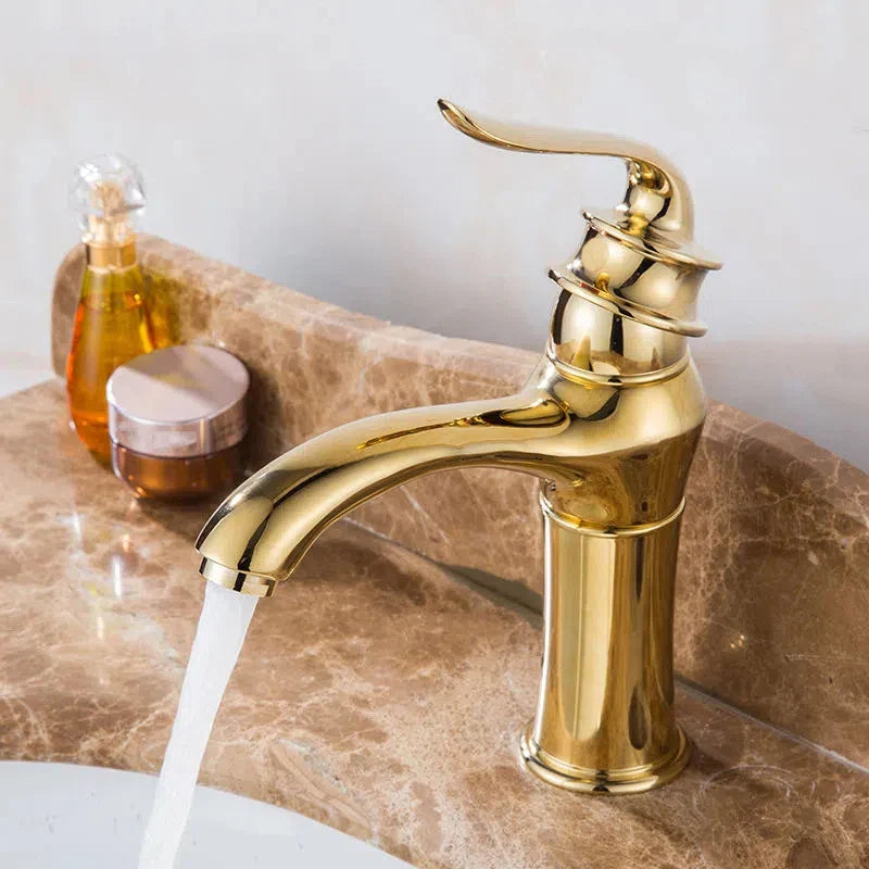 Afralia™ Gold Basin Faucet Modern Bathroom Sink Mixer Tap Single Handle Kitchen Accessories