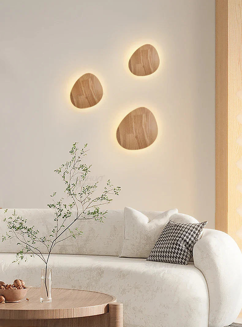 Afralia™ Eclipse Wooden Wall Lamp: Modern Nordic Round LED Design for Bedroom and Aisle