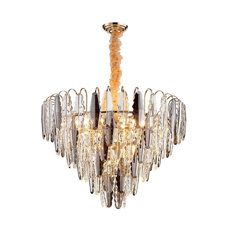 Afralia™ Gold Crystal LED Chandelier Lighting for Dinning Table