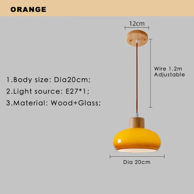 Afralia™ Orange Glass LED Pendant Light Fixture for Home Indoor Living Spaces