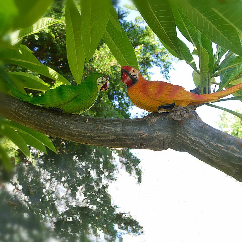 Afralia™ Parrot Figurine: Wall Hanging Decoration & Garden Sculpture