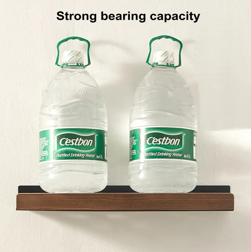 Afralia™ Walnut Wall Mount Bathroom Shelf for Toilet Wash Counter and Shower Essentials