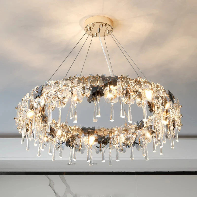 Afralia™ Butterfly Crystal LED Pendant Light for Bedroom Living Room Decor