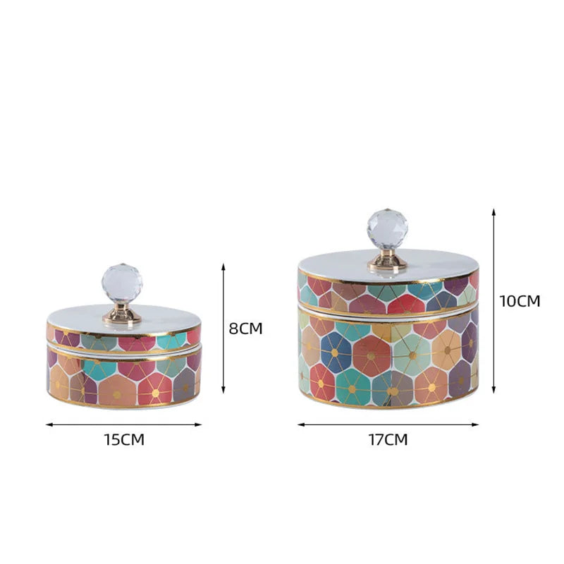 Afralia™ Crystal Ball Ceramic Jewelry Box: Decorative Storage Jar for Home Organization