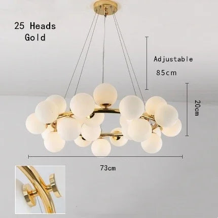 Afralia™ Molecular Glass Ball Chandelier with Magic Bean G4 LED Pendant Lights