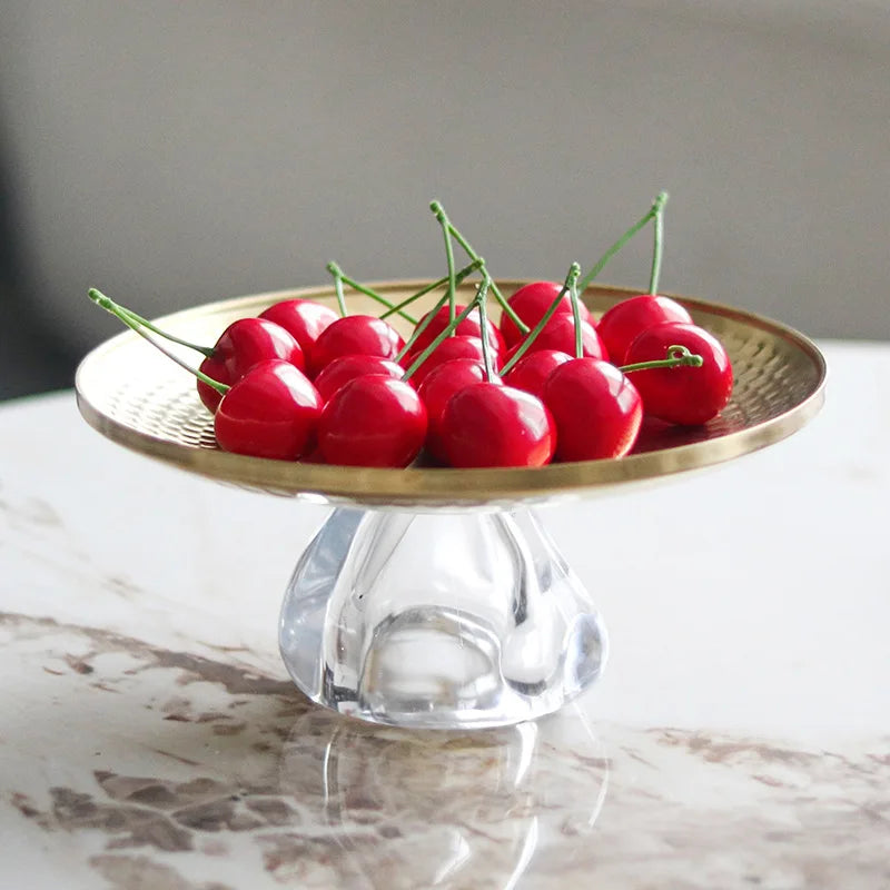 Afralia™ Metal Storage Tray Round: Desktop Organizer, Fruit Platter, Candy Bowl, Jewelry Dish
