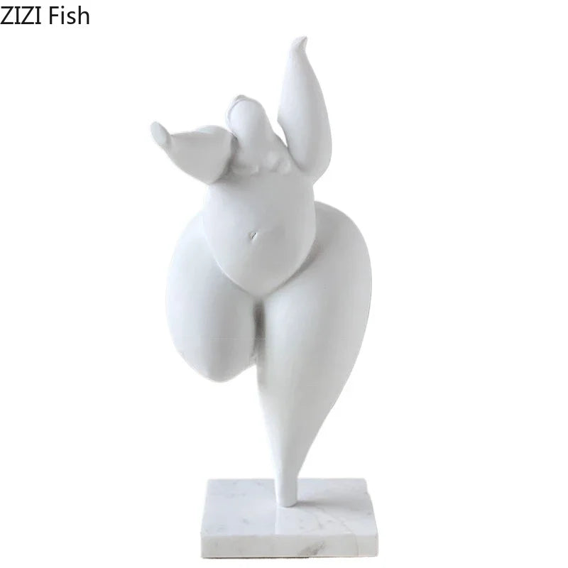 Afralia™ Fat Girl Dancer Resin Sculpture for Room Aesthetics and Desk Decoration