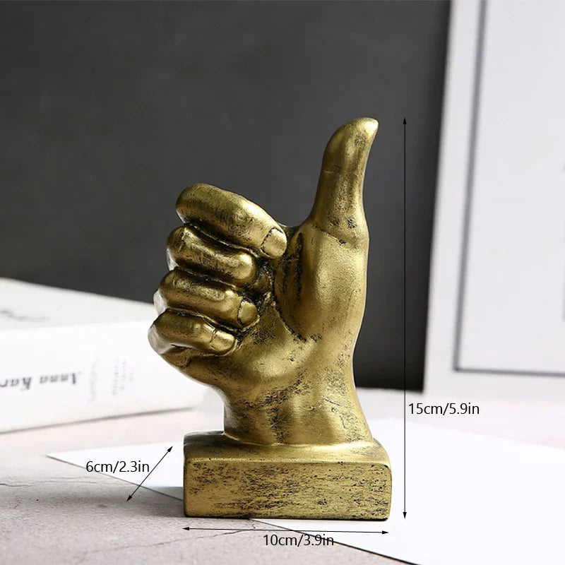 Afralia™ Retro Nordic Hand Gesture Desk Ornaments - Modern Living Room & Office Decoration