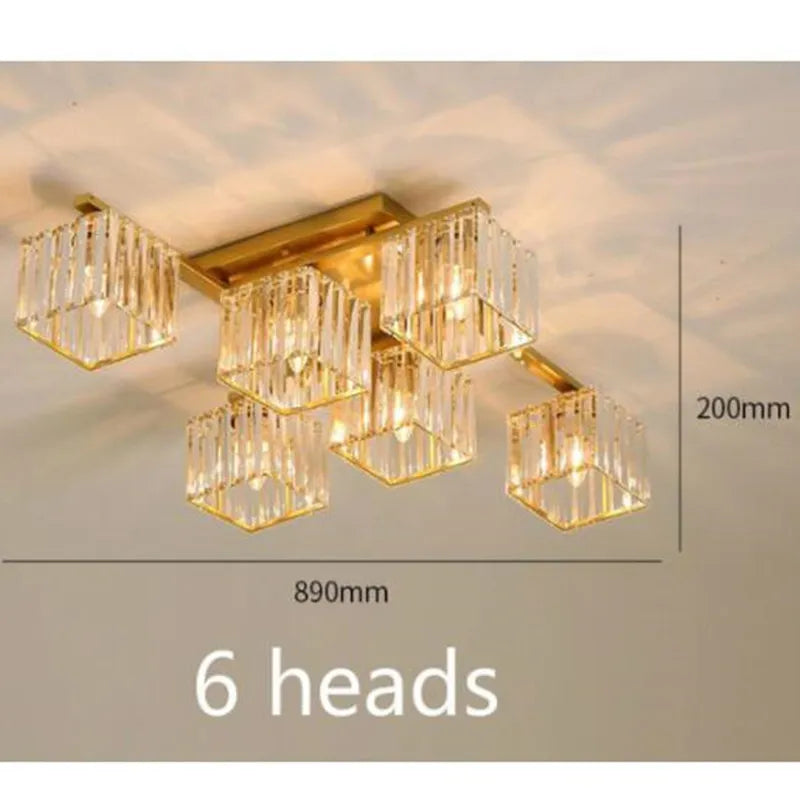 Afralia™ Square Crystal Ceiling Lamp: Modern Lighting for Living Room