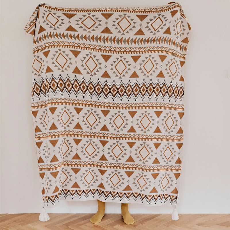 Afralia™ Boho Geometric Pattern Summer Blanket