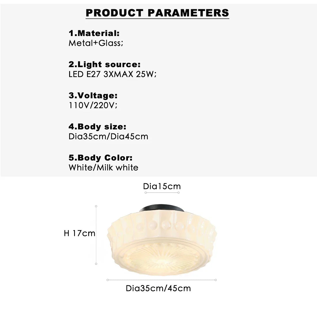 Afralia™ Nordic Bauhaus Retro Bedroom Ceiling Light Glass Fixture