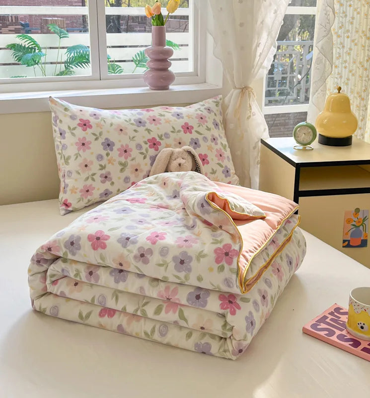 Afralia™ Cartoon Printed Summer Lightweight Cooling Blanket for Kids and Students.