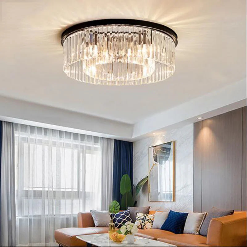 Afralia™ Crystal Flush Mount Ceiling Light for Home Hotel Restaurant Decoration