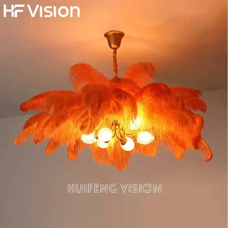Afralia™ Scandinavian Designer Floral Feather LED Chandelier for Bedroom and Dining Room