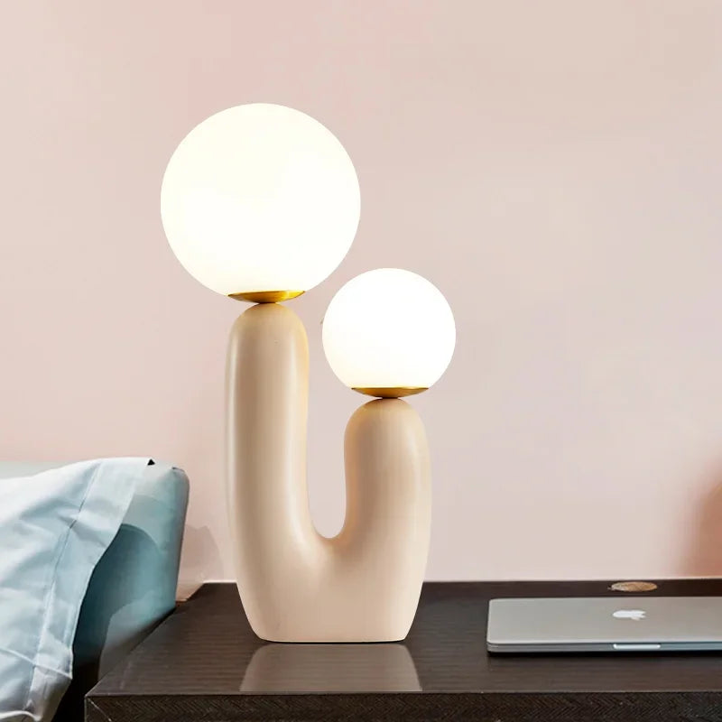 Afralia™ Glass Table Lamp: Postmodern Resin Bedside Light for Living Room Bedroom Decor