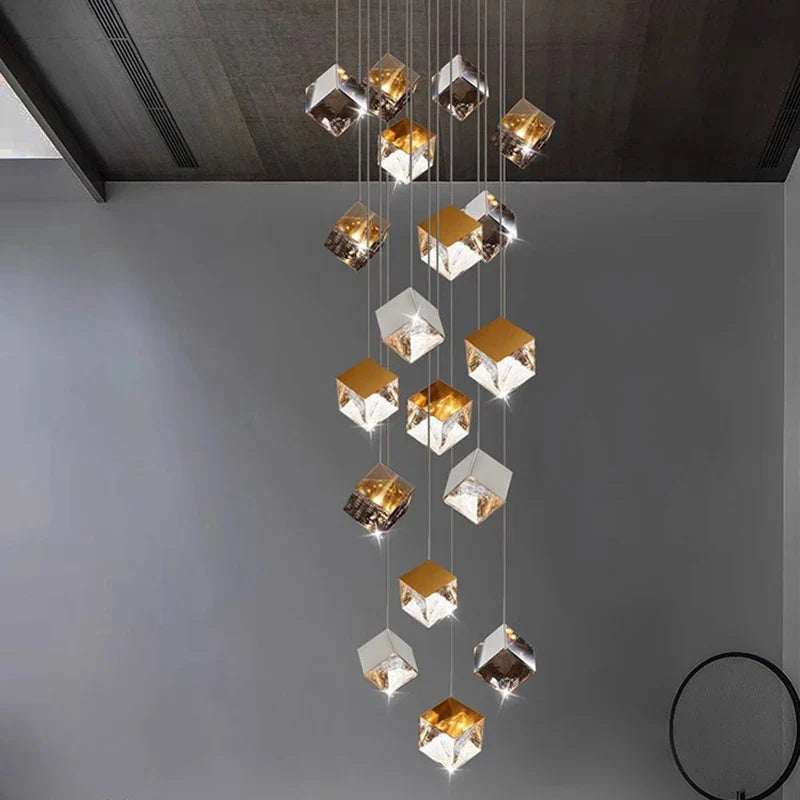 Afralia™ Modern Stair Chandelier Pendant Lights - LED Ceiling Lamp for Living Room