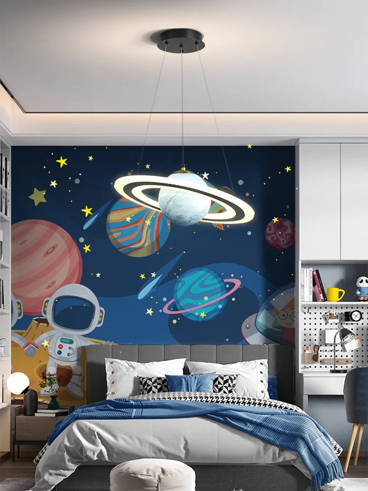 Afralia™ Planet Chandelier Kids Room Pendant Light | Living Bedroom Kitchen Hanging Lamp