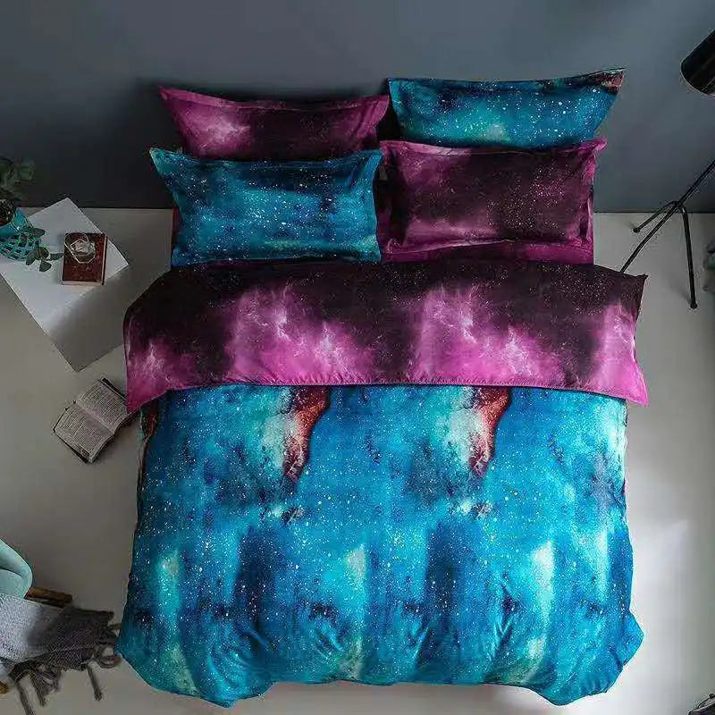Afralia™ Starry Sky 3D Printed Quilt Cover Set | Romantic Design for Single Double Beds