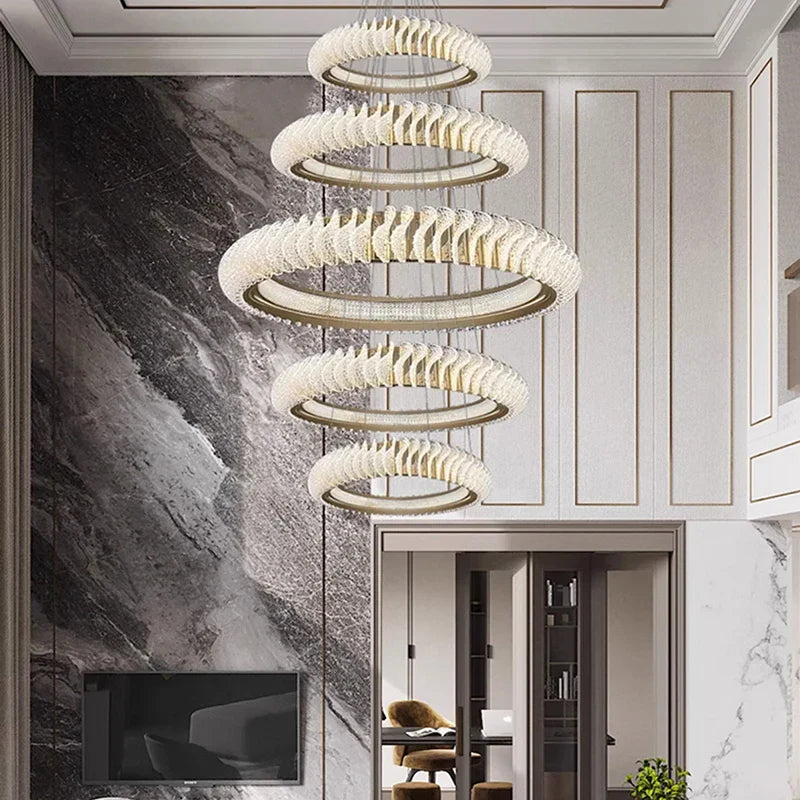 Afralia™ Crystal Chandelier: Elegant Living & Dining Room Pendant Lighting