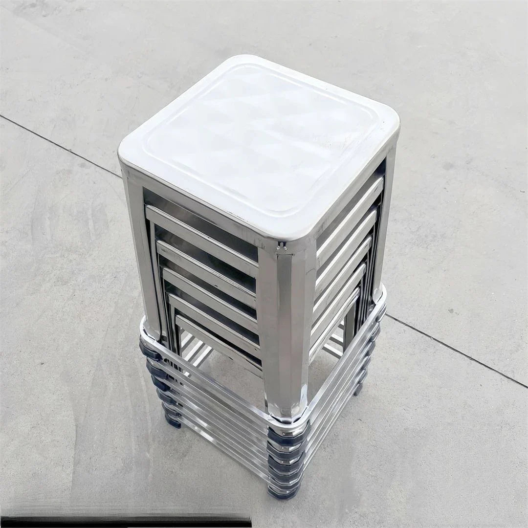 Afralia™ Stainless Steel Square Stool: Simple Modern Household Essential