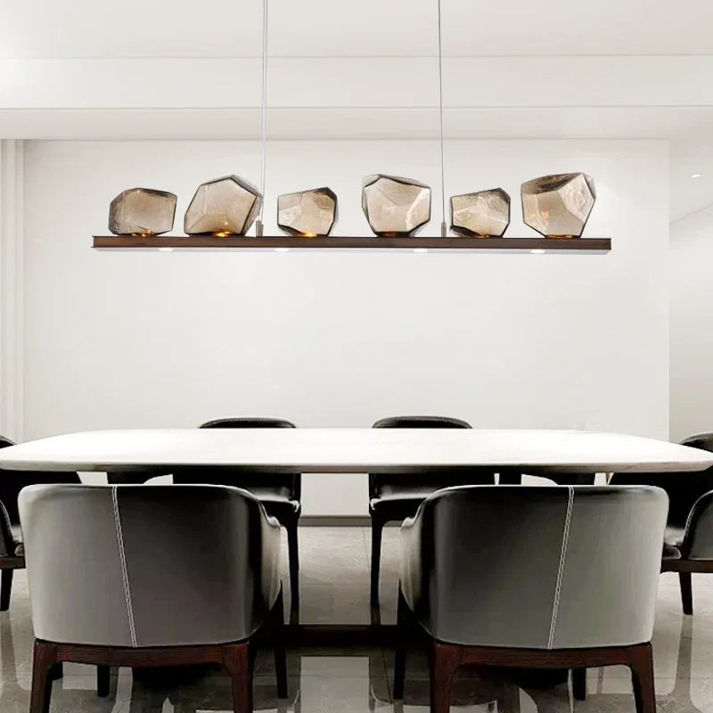 Afralia™ Rock Glass Chandeliers: Modern Indoor Lighting Fixtures for Living Room, Restaurant, Bedroom