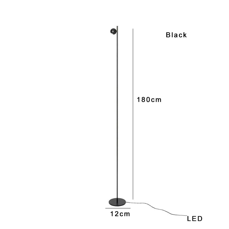 Afralia™ Nordic Minimalist Straight Floor Lamp LED Modern Standing Light