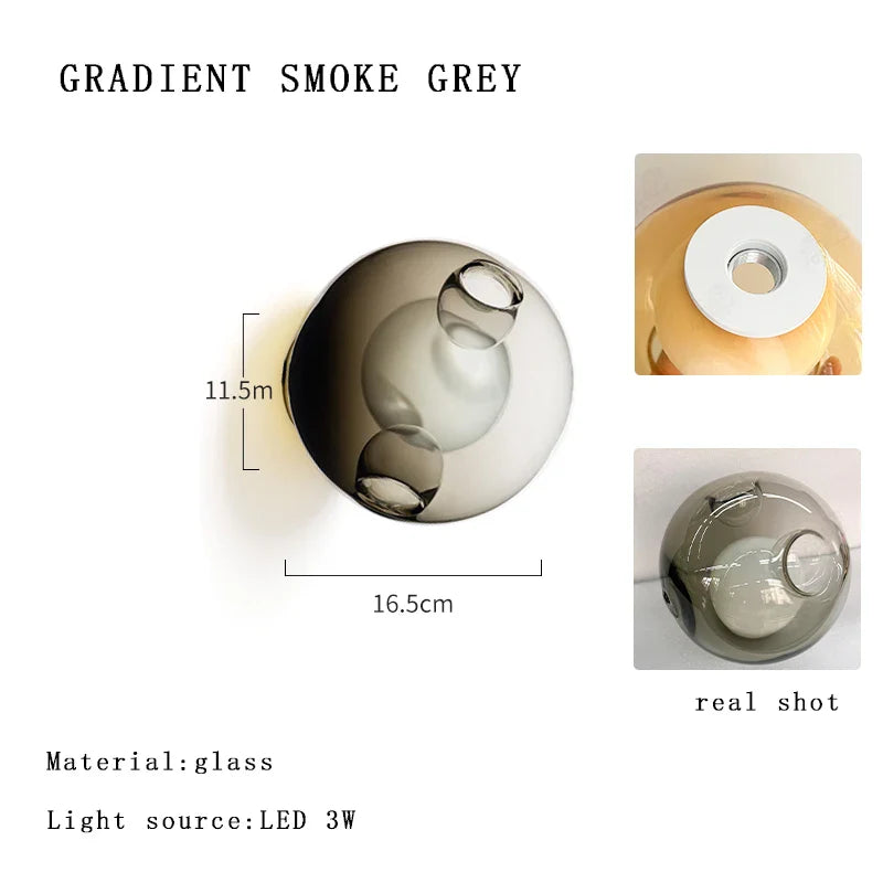 Afralia™ Glass Wall Sconce LED Light Fixture for Living Room & Aisle Decor