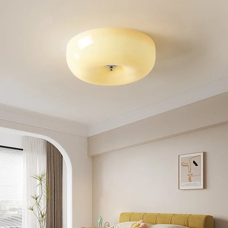 Afralia™ Nordic Minimalist LED Ceiling Light in White/Beige for Home Interior