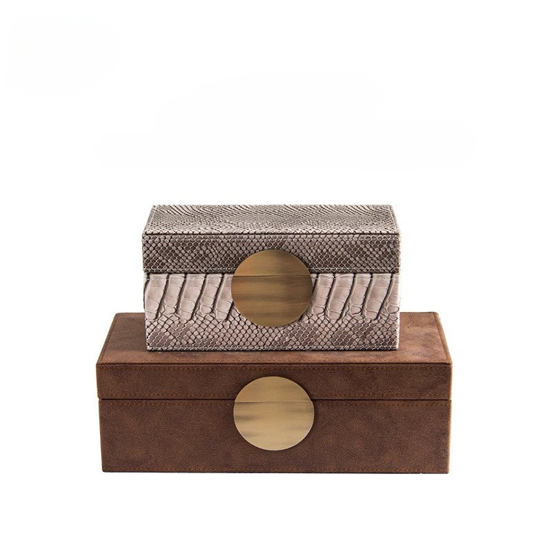 Afralia™ Snake Pattern Jewelry Box: Handmade Leather Storage with Metal Lock