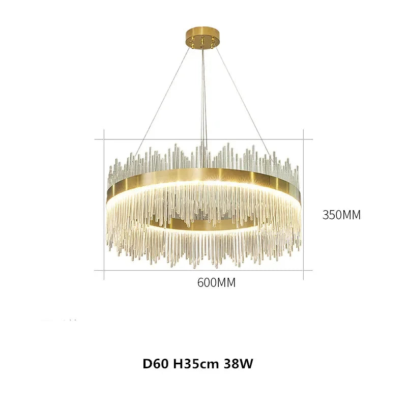 Afralia™ Modern Luxury Glass LED Pendant Light Chandelier