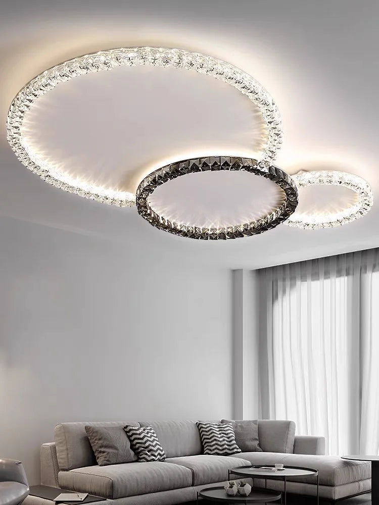 Afralia™ Crystal Ceiling Lights LED Chandelier for Living Room Bedroom - Modern Light Luxury Indoor Luster