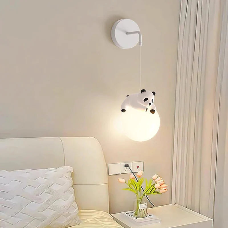 Afralia™ Panda Pendant Lamps: Children's Room Hanging Light, Kids Nursery Chandelier