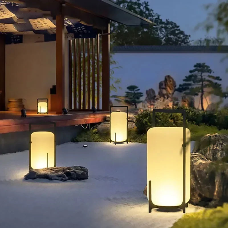 Afralia™ White Acrylic Solar Floor Lamp for Indoor Outdoor Lighting