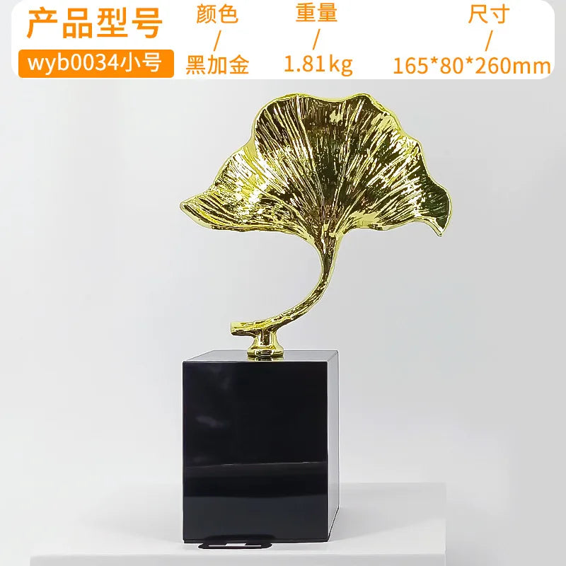 Afralia™ Ginkgo Leaf Metal Sculpture Home Decor Accent
