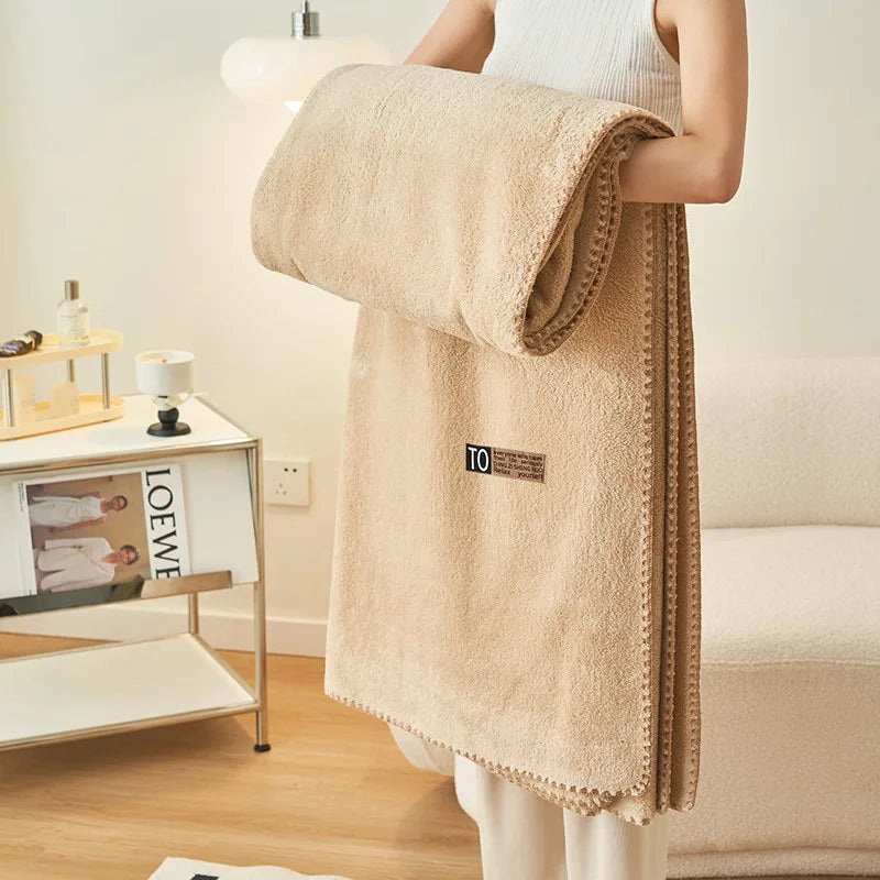 Afralia™ Cloud Comforter: Plush Double-sided Office Nap Blanket, High-end Solid Color Velvet Blanket