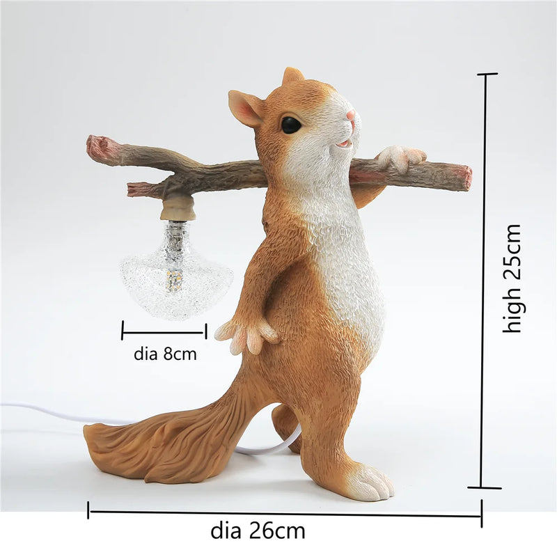 Afralia™ Squirrel LED Night Light Desk Lamp for Children's Room Bedside Decor