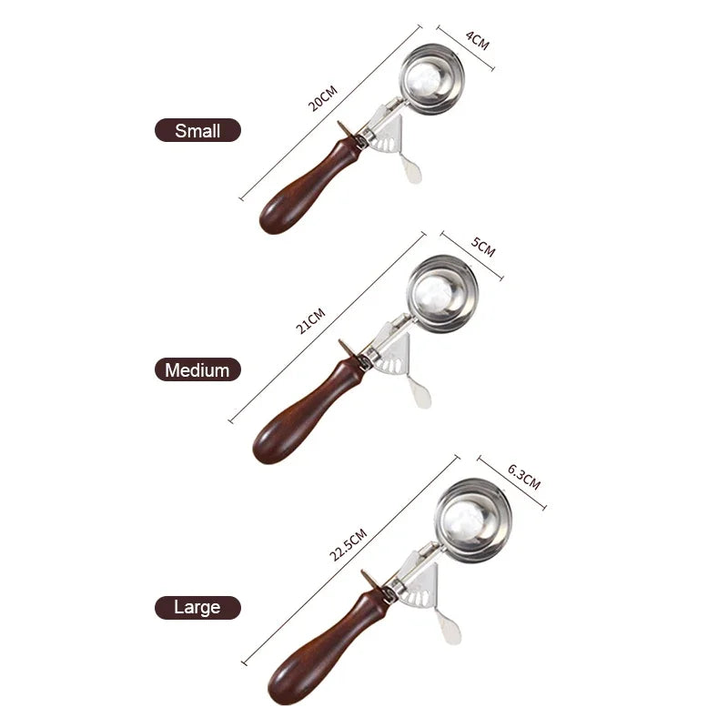 Afralia™ Stainless Steel Ice Cream Scoop Set - Multiple Sizes Cupcake Scoop