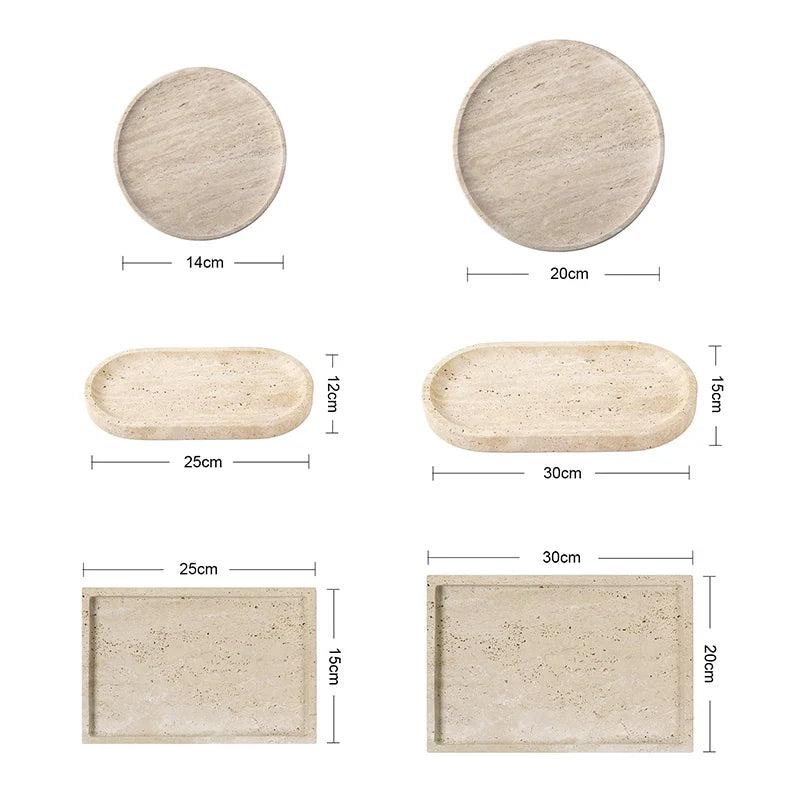 Afralia™ Travertine Vanity Tray for Bathroom and Kitchen Décor