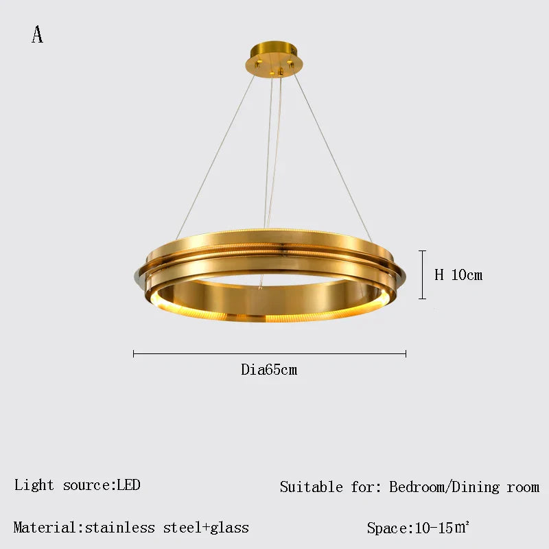 Afralia™ Gold Ring Chandelier: Modern Italian Design for Stylish Living Spaces