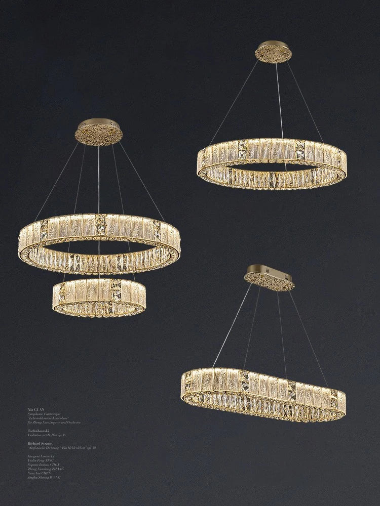 Afralia™ Crystal Ceiling Chandelier | Luxury Glass Hanging Lamps LED Décor