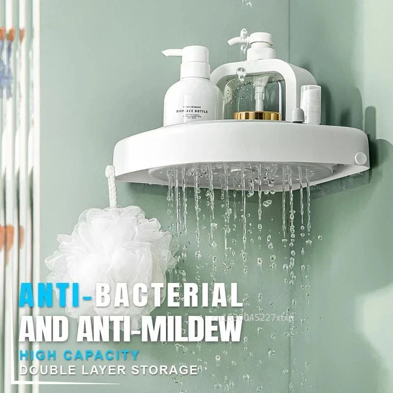 Afralia™ Rotatable Corner Shelf: Wall Mounted Triangle Rack for Bathroom and Kitchen Storage