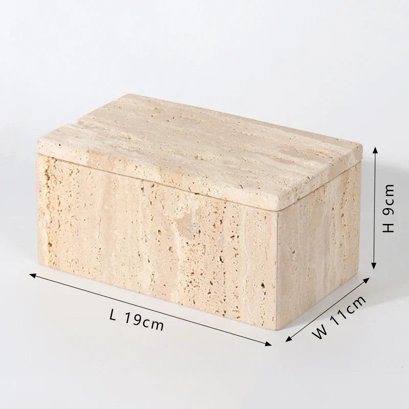 Afralia™ Marble Vanity Organizer Box for Jewelry and Cotton Swabs