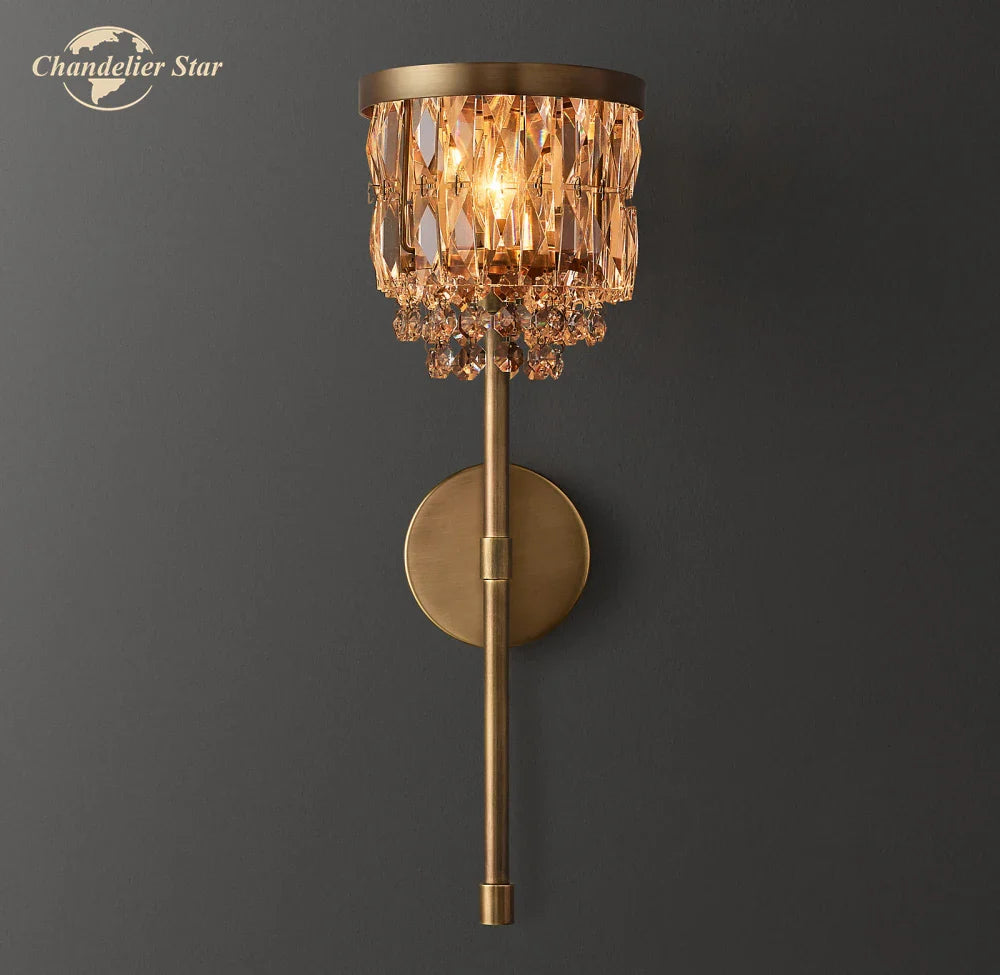 Afralia™ Crystal LED Wall Sconce Dining Living Room Lighting Fixture