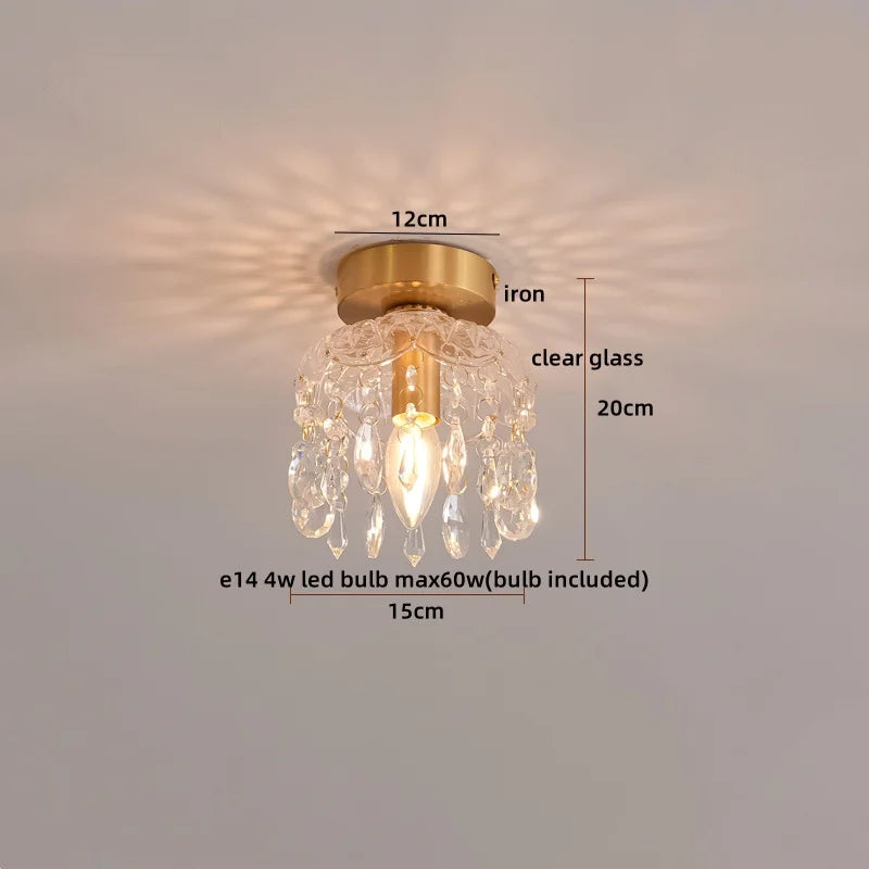 Afralia™ Nordic Luxury LED Ceiling Light Copper Glass Luminaire